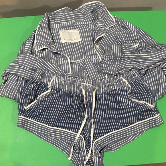 Abercrombie & Fitch Other - Abercrombie & Fitch Blue and White Striped Sleepwear
